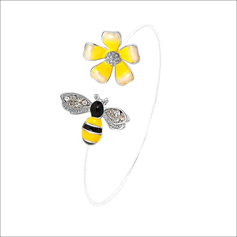 Copper Adjustable Charm Bangle Bracelet With Flow… - image 1